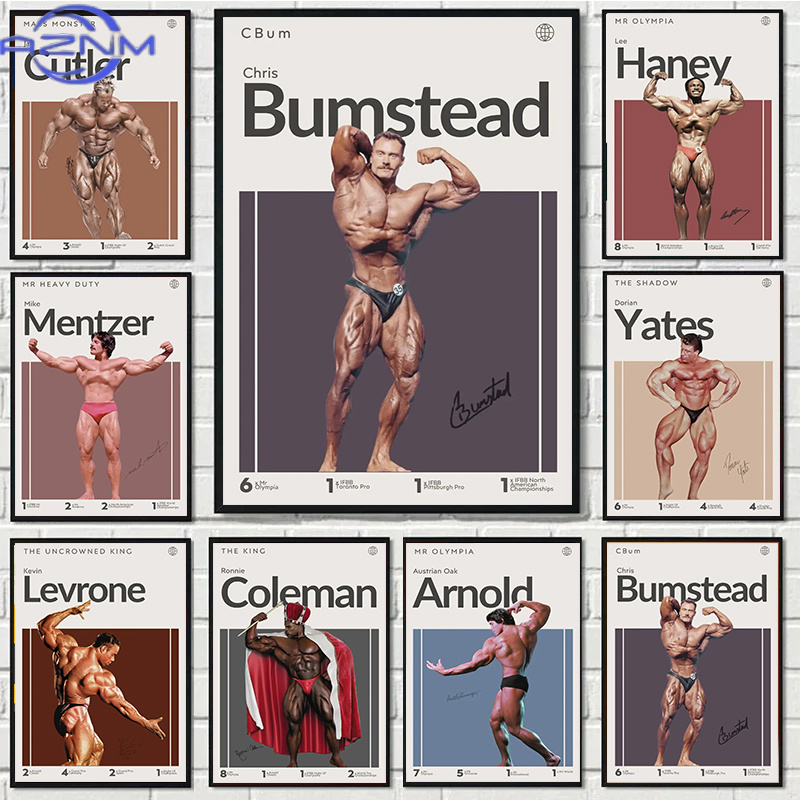 Home Gym Room - AZNM Motivation Bodybuilder Poster Bumstead Coleman