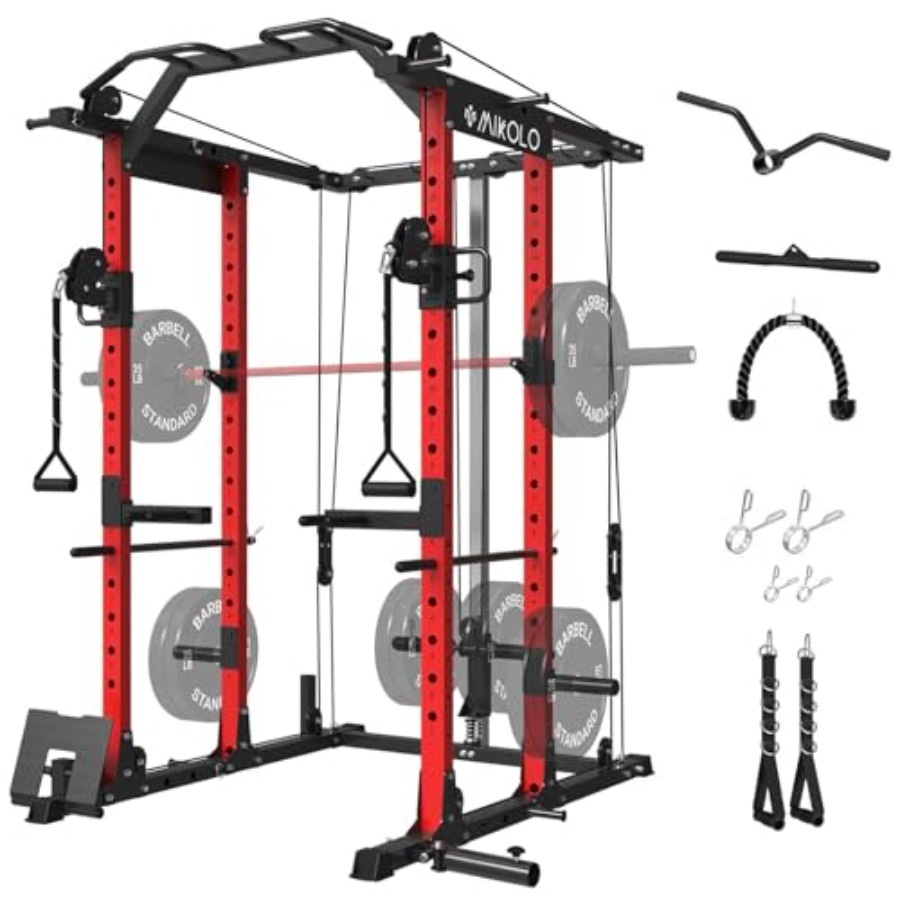 Lat Pulldown Cable - Home gym power cage with steel