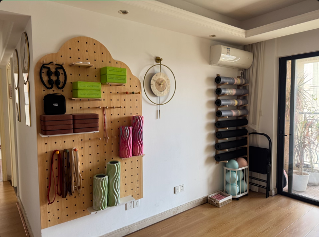 Home Gym Yoga Mat Storage - Wooden Yoga Mat Holder Wall Mount