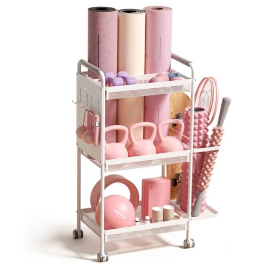Home Gym Yoga Mat Storage - 3-Tier Gym Storage Rack for Home