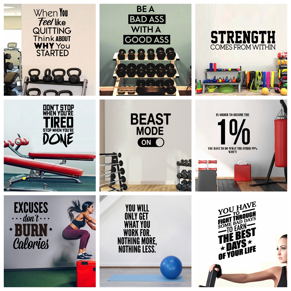 Home Gym Wallpaper - Drop Shipping GYM Wall Art Decal