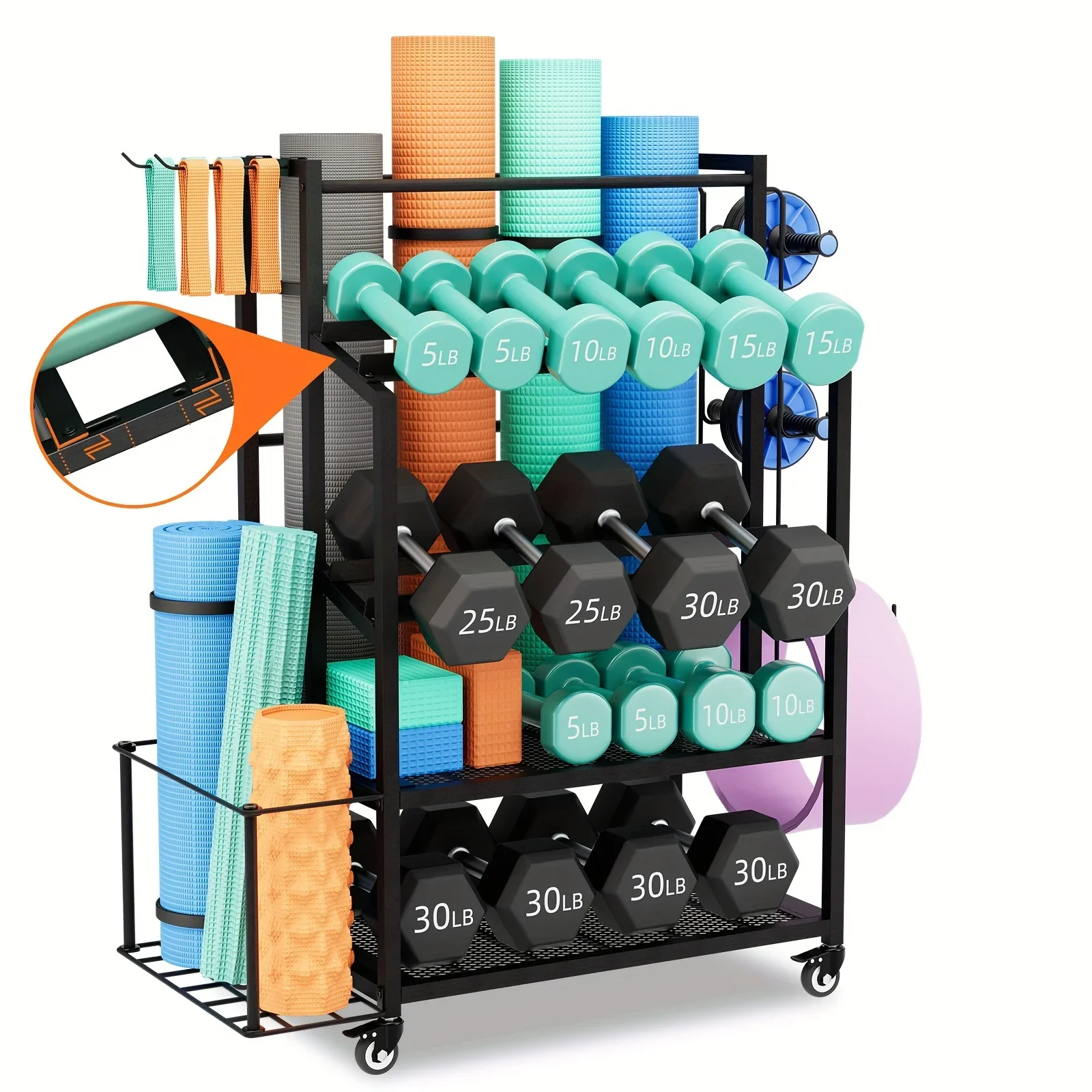 KEEHOME 600LBS Dumbbell Rack W - Home Gym Yoga Mat Storage review and price