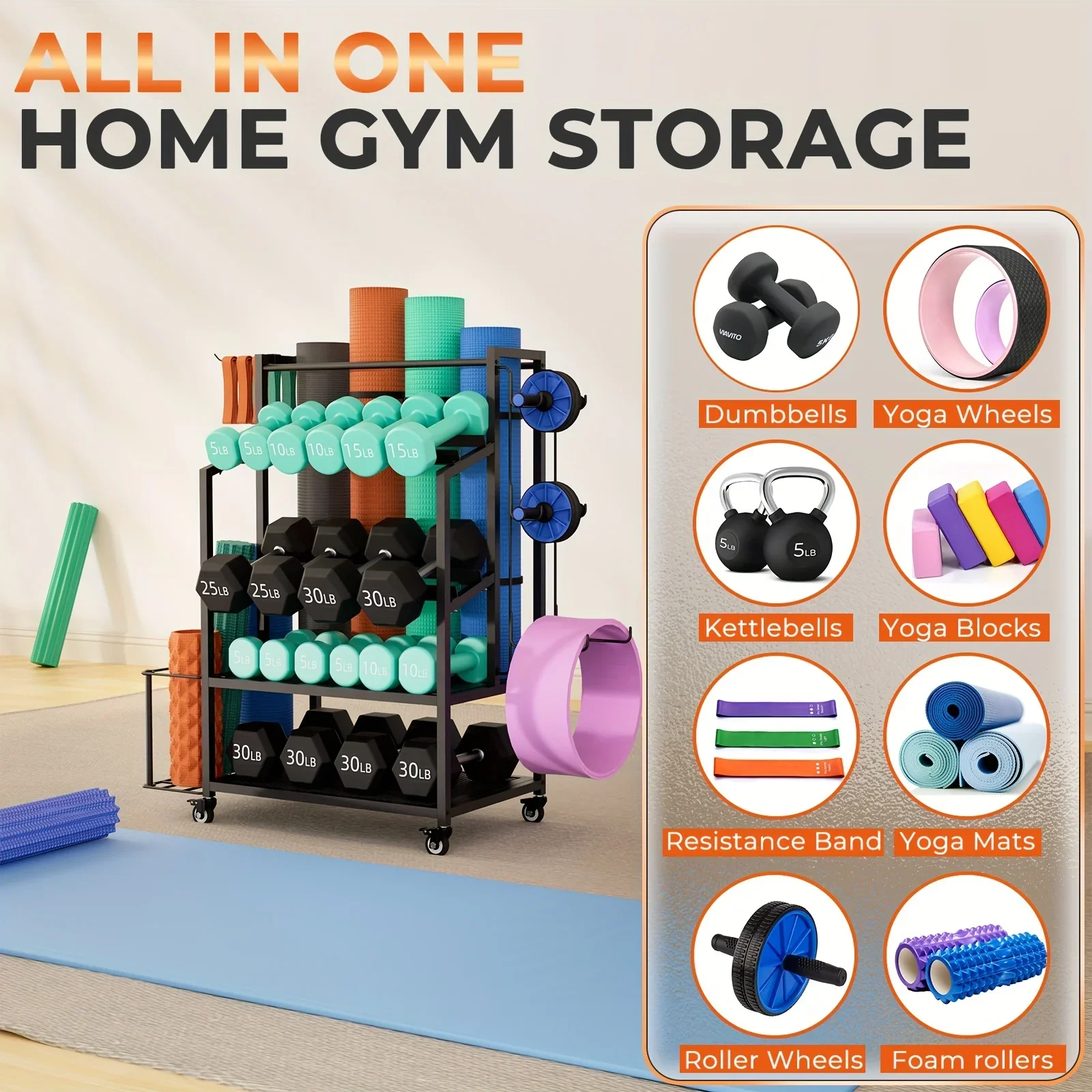 KEEHOME 600LBS Dumbbell Rack W - Home Gym Yoga Mat Storage review and price