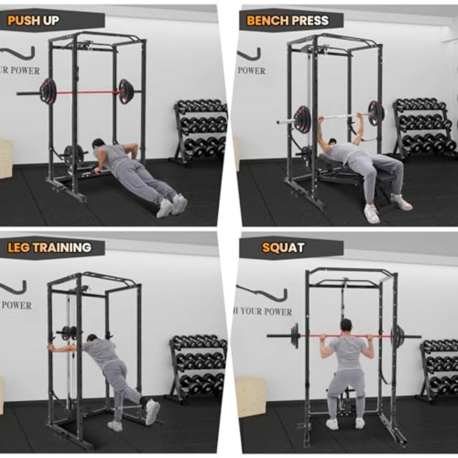 1600 Lbs Power Rack for Home G - Lat Pulldown Cable review and price