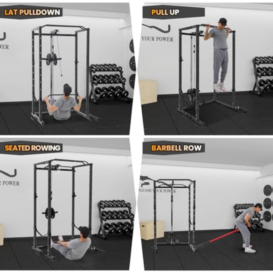 1600 Lbs Power Rack for Home G - Lat Pulldown Cable review and price