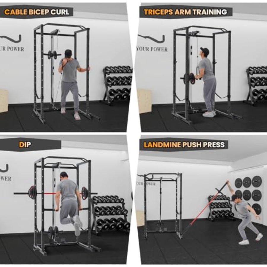 1600 Lbs Power Rack for Home G - Lat Pulldown Cable review and price