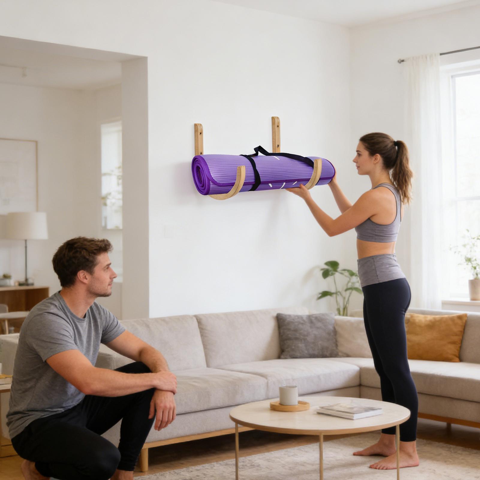 Yoga Mat Organizer 2 Pieces Wo - Home Gym Yoga Mat Storage review and price