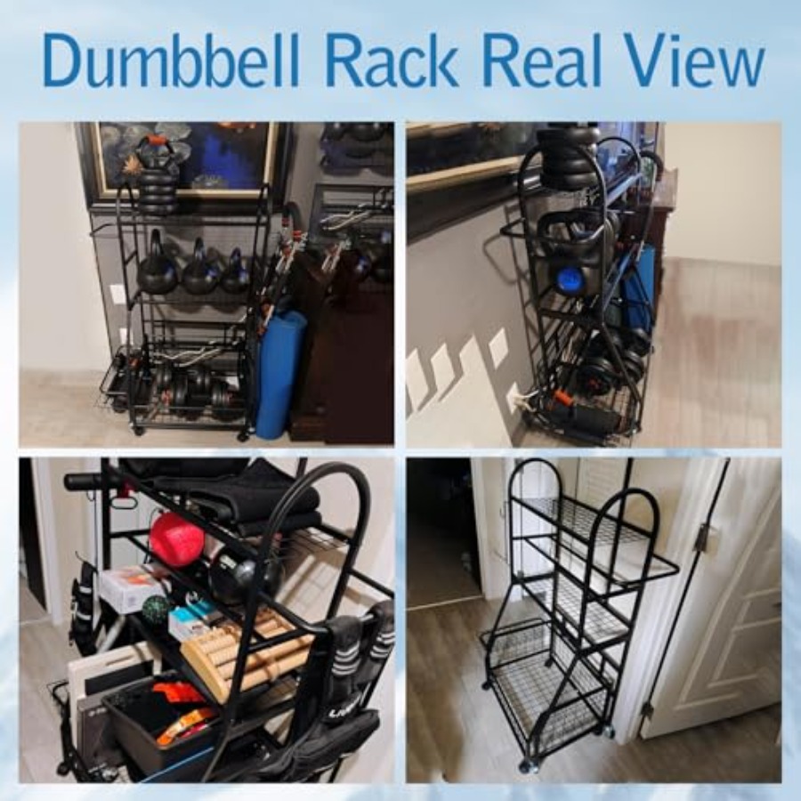 Adjustable Dumbbell Rack 400LB - Home Gym Yoga Mat Storage review and price