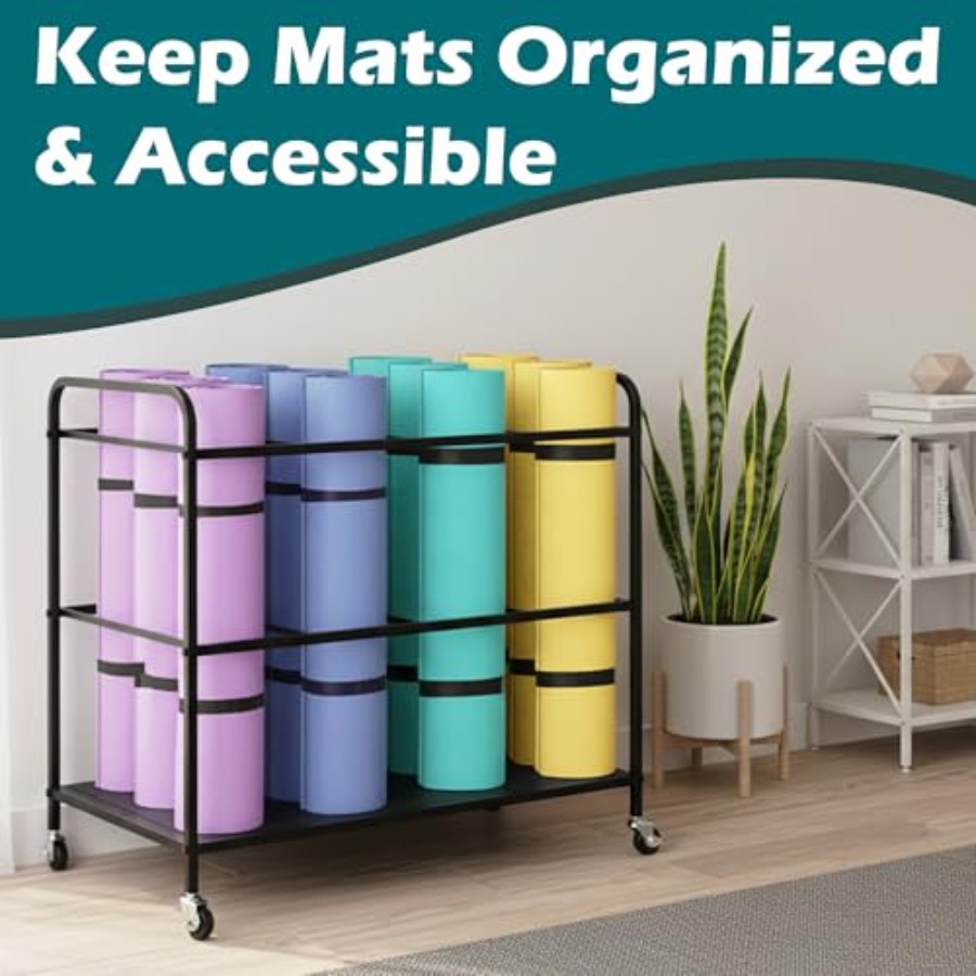 Yoga Mat Rack Storage Basket w - Home Gym Yoga Mat Storage review and price