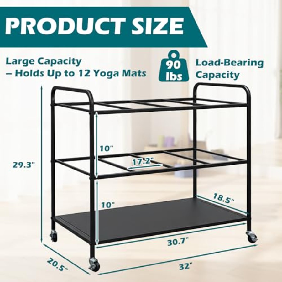 Yoga Mat Rack Storage Basket w - Home Gym Yoga Mat Storage review and price