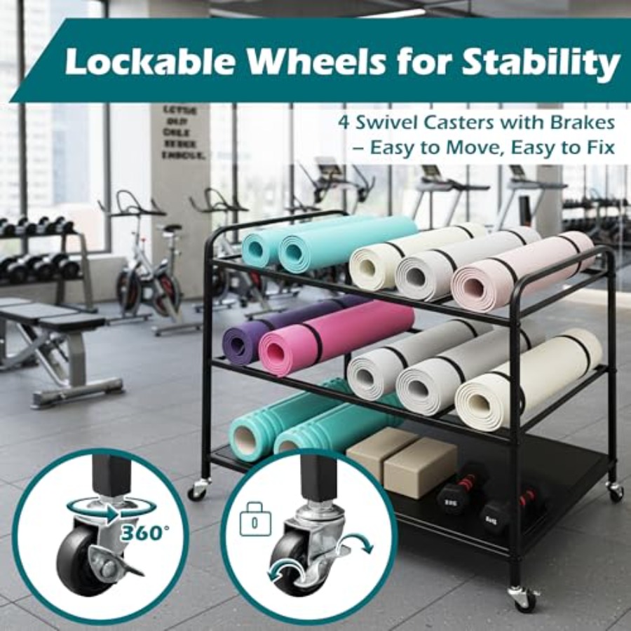 Yoga Mat Rack Storage Basket w - Home Gym Yoga Mat Storage review and price