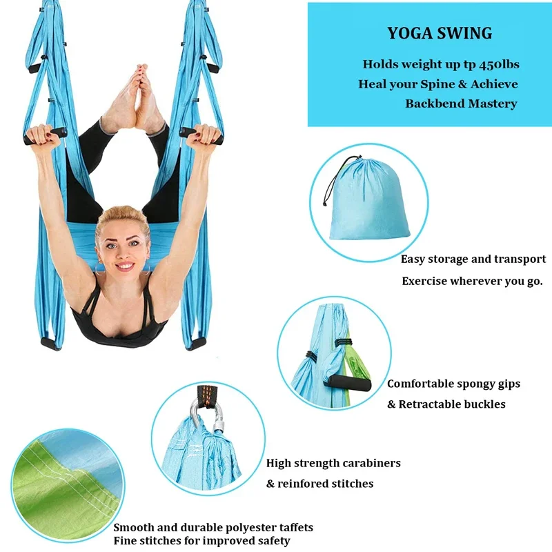 6 Handles Aerial Yoga Hammock  - Yoga Trapeze Swing review and price