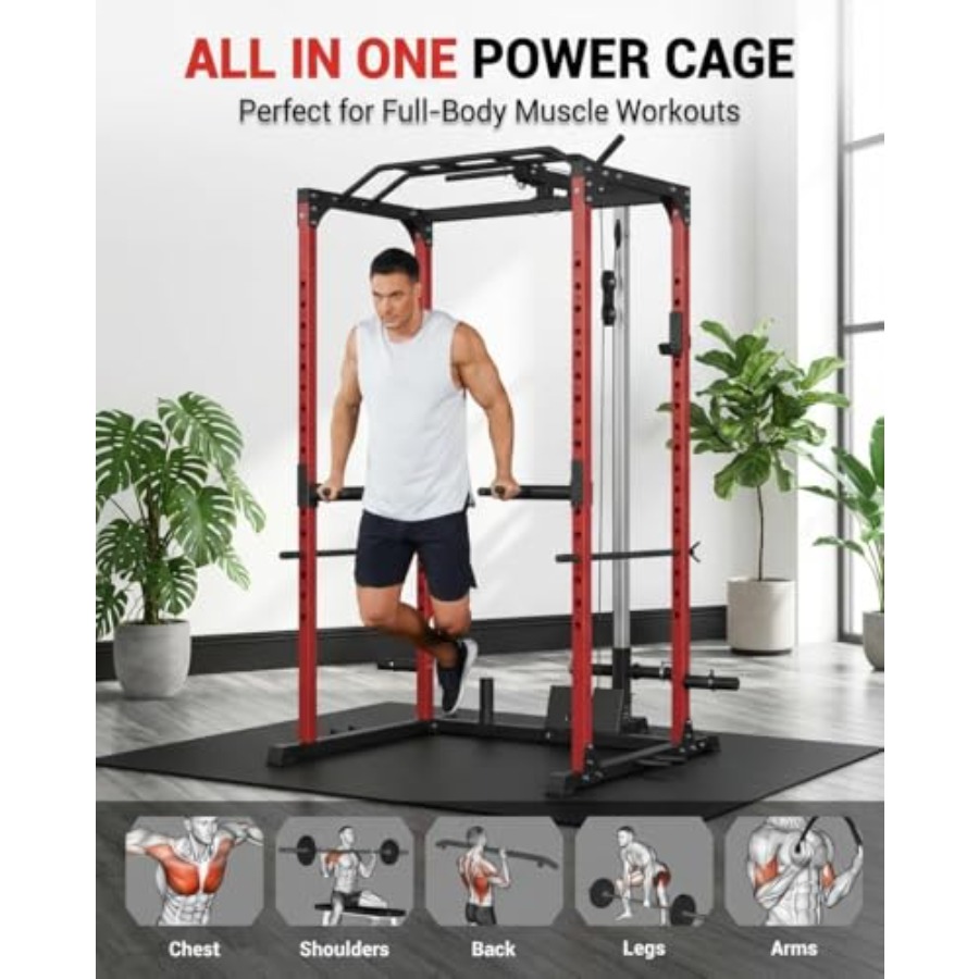 All-in-1 Power Cage with Pulle - Home Gym Power Rack review and price