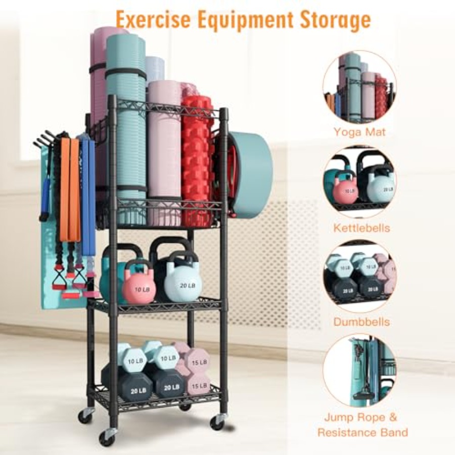 Home Gym Storage 3 Tiers Worko - Home Gym Yoga Mat Storage review and price