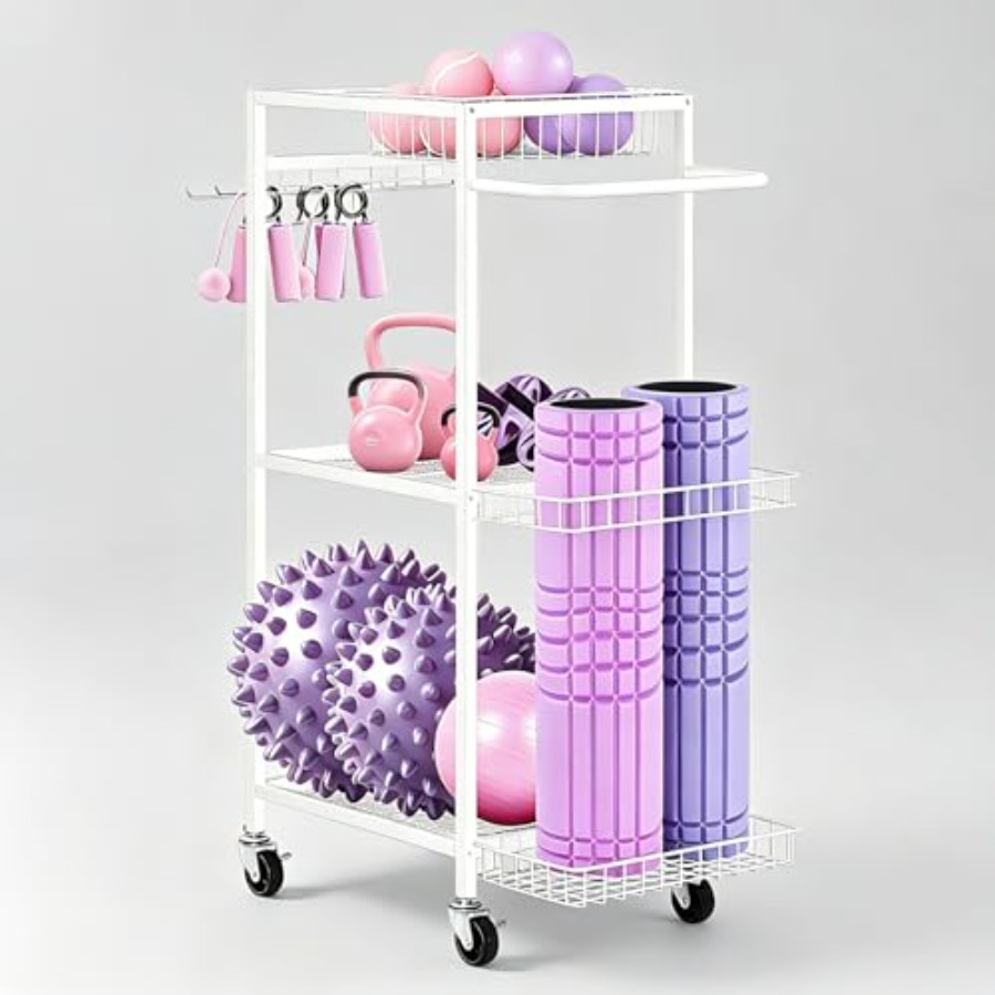 Workout Equipment Storage Rack - Home Gym Yoga Mat Storage review and price
