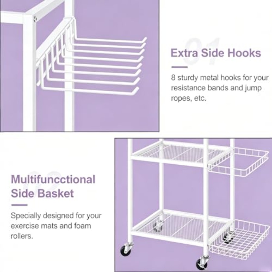Workout Equipment Storage Rack - Home Gym Yoga Mat Storage review and price