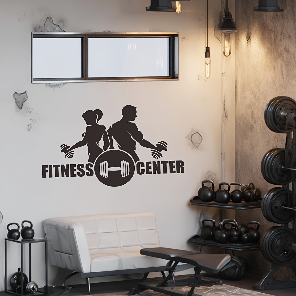 1PC Men And Women with Dumbbel - Home Gym Wallpaper review and price