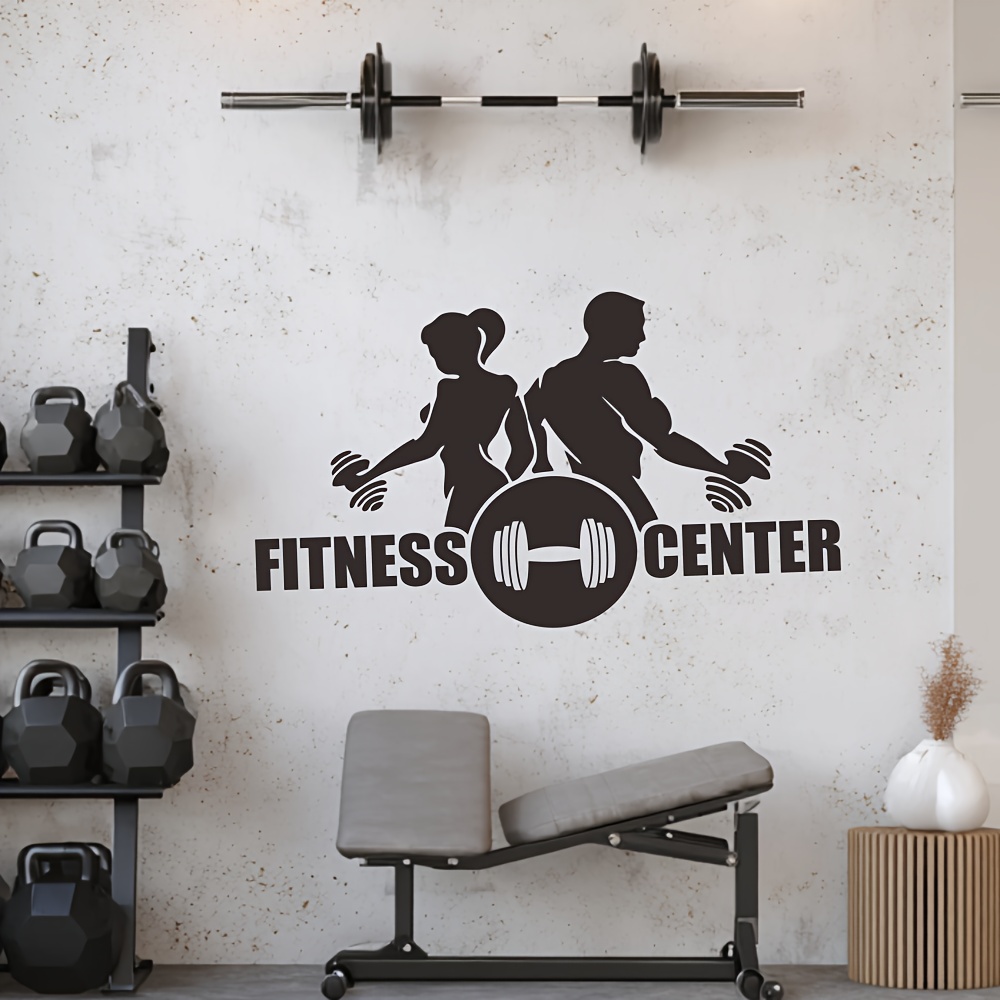 1PC Men And Women with Dumbbel - Home Gym Wallpaper review and price