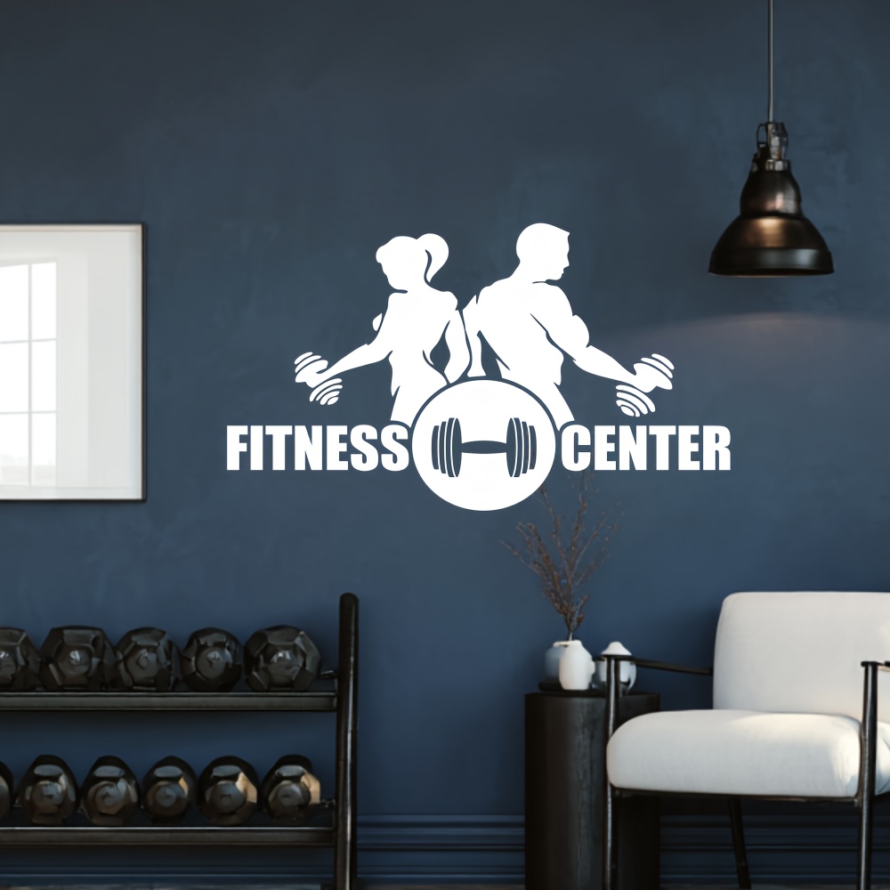 1PC Men And Women with Dumbbel - Home Gym Wallpaper review and price