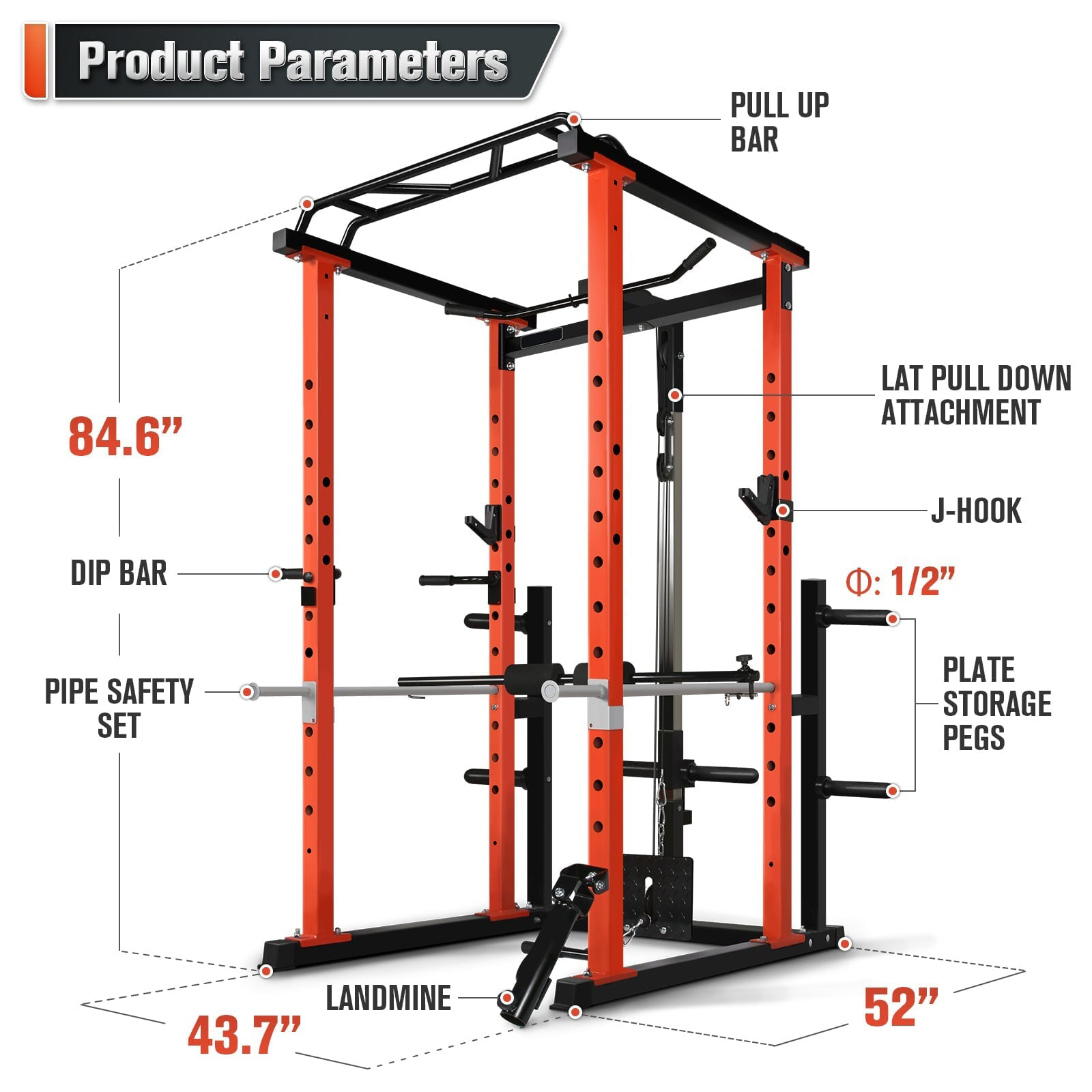 Commercial  Multi-function Pow - Home Gym Power Rack review and price