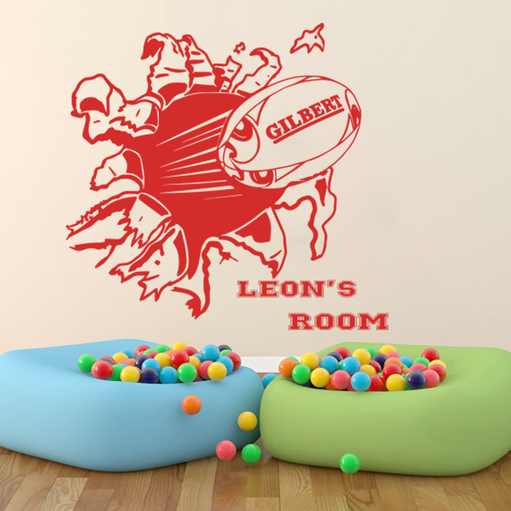 Personalized Name Rugby Wall S - Home Gym Wallpaper review and price