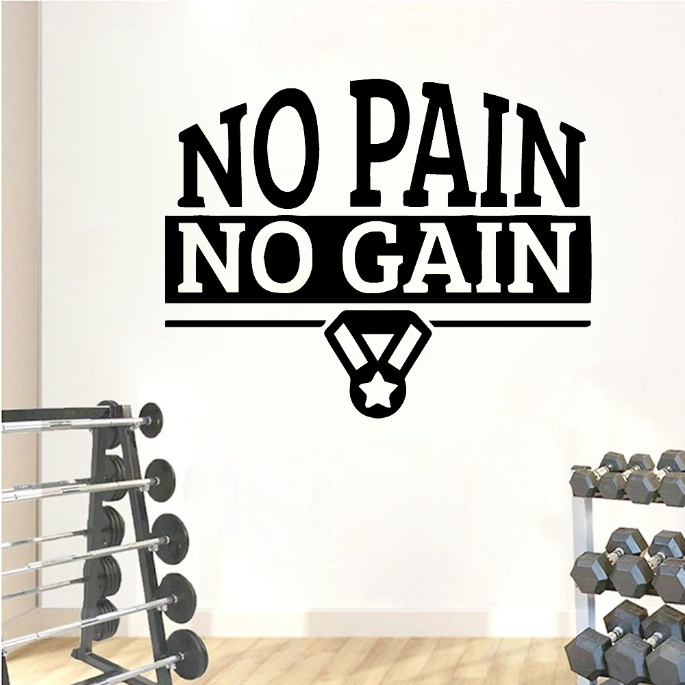 Gym Wall Decals Quotes No Pain - Home Gym Wallpaper review and price