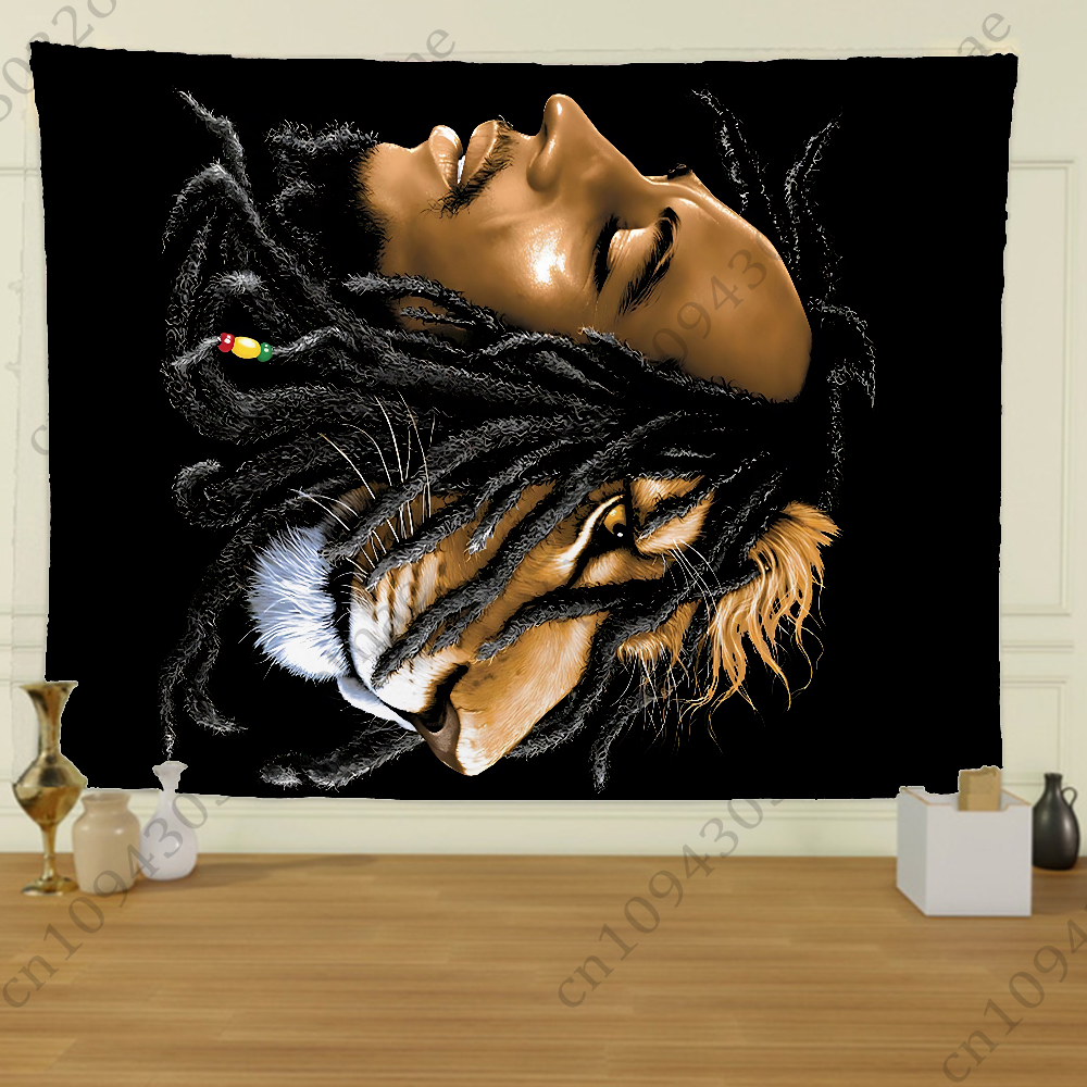 Rastafari Lion Head Bob Tapest - Home Gym Room review and price