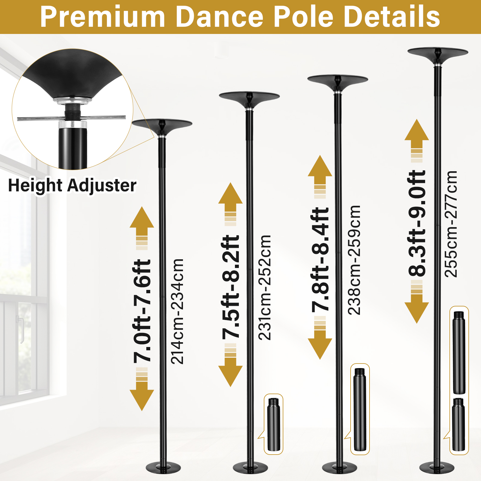 Heavy Duty 45mm Dance Pole for - Home Gym Installation review and price