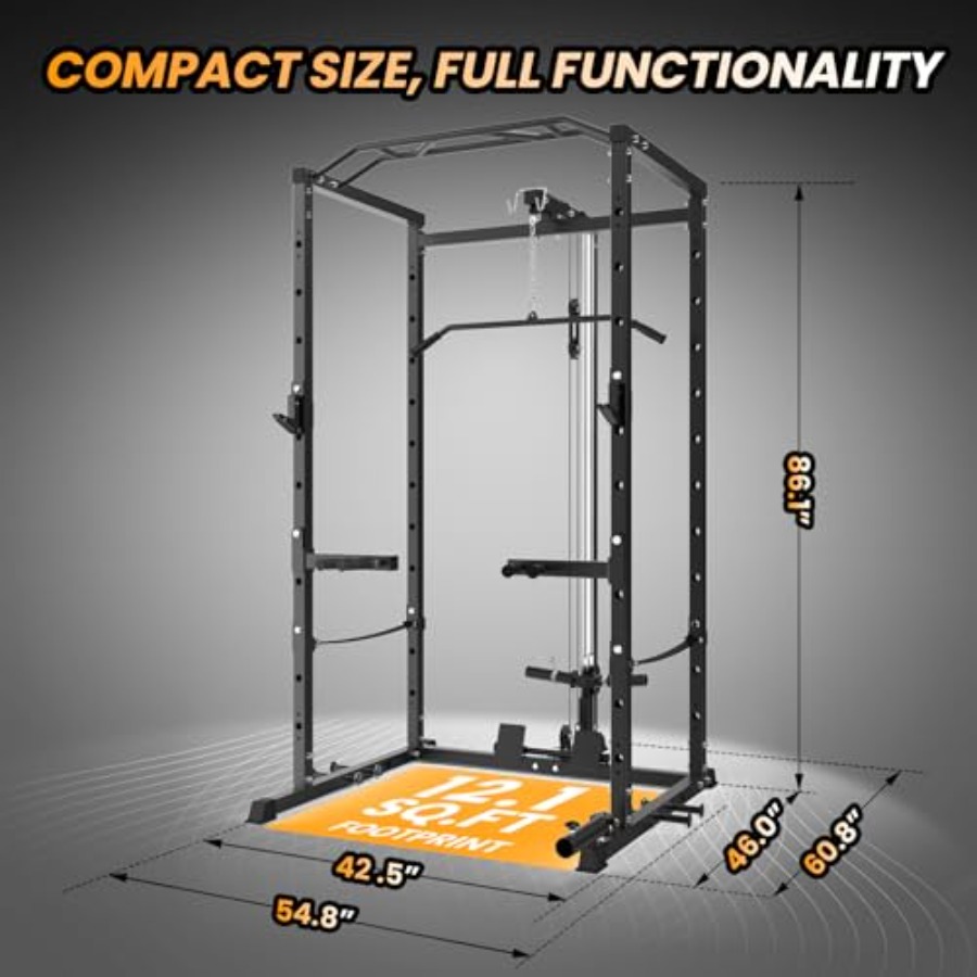 Home Gym Power Cage Heavy-Duty - Lat Pulldown Cable review and price
