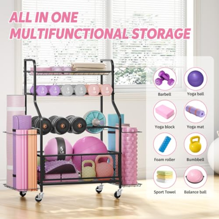 Dumbbell Rack Weight Storage R - Home Gym Yoga Mat Storage review and price