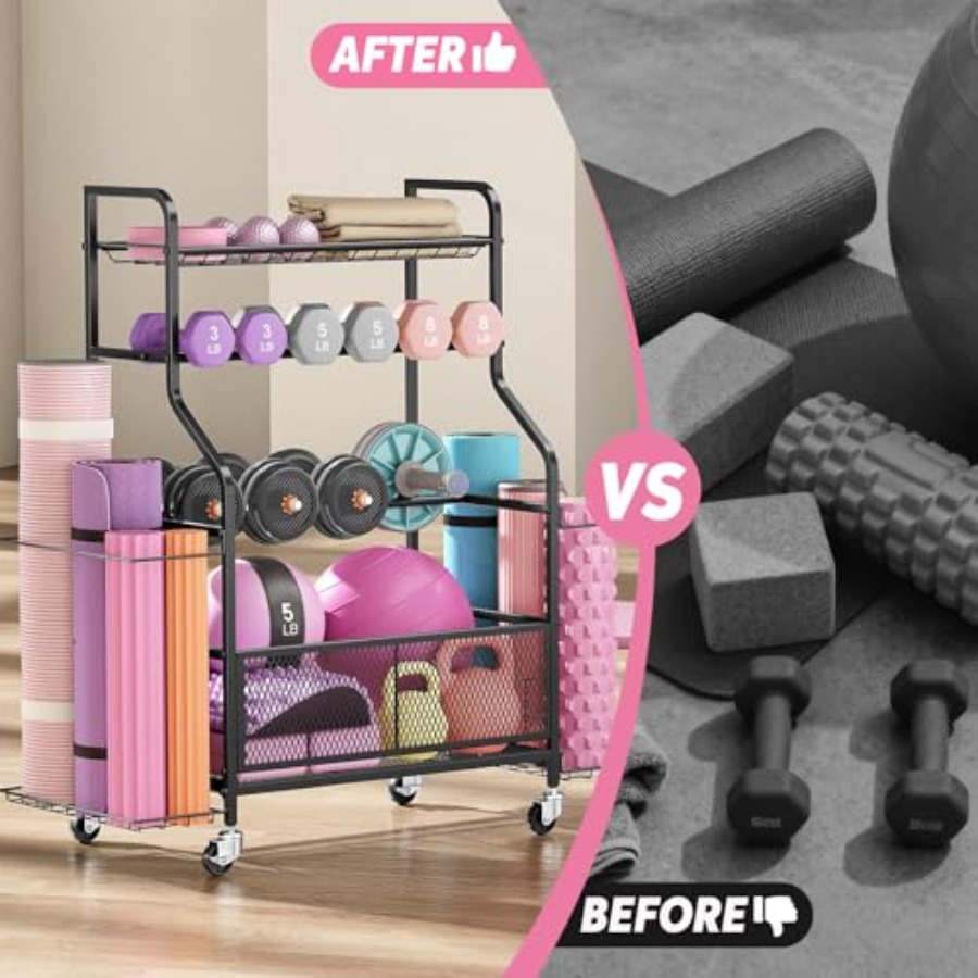Dumbbell Rack Weight Storage R - Home Gym Yoga Mat Storage review and price