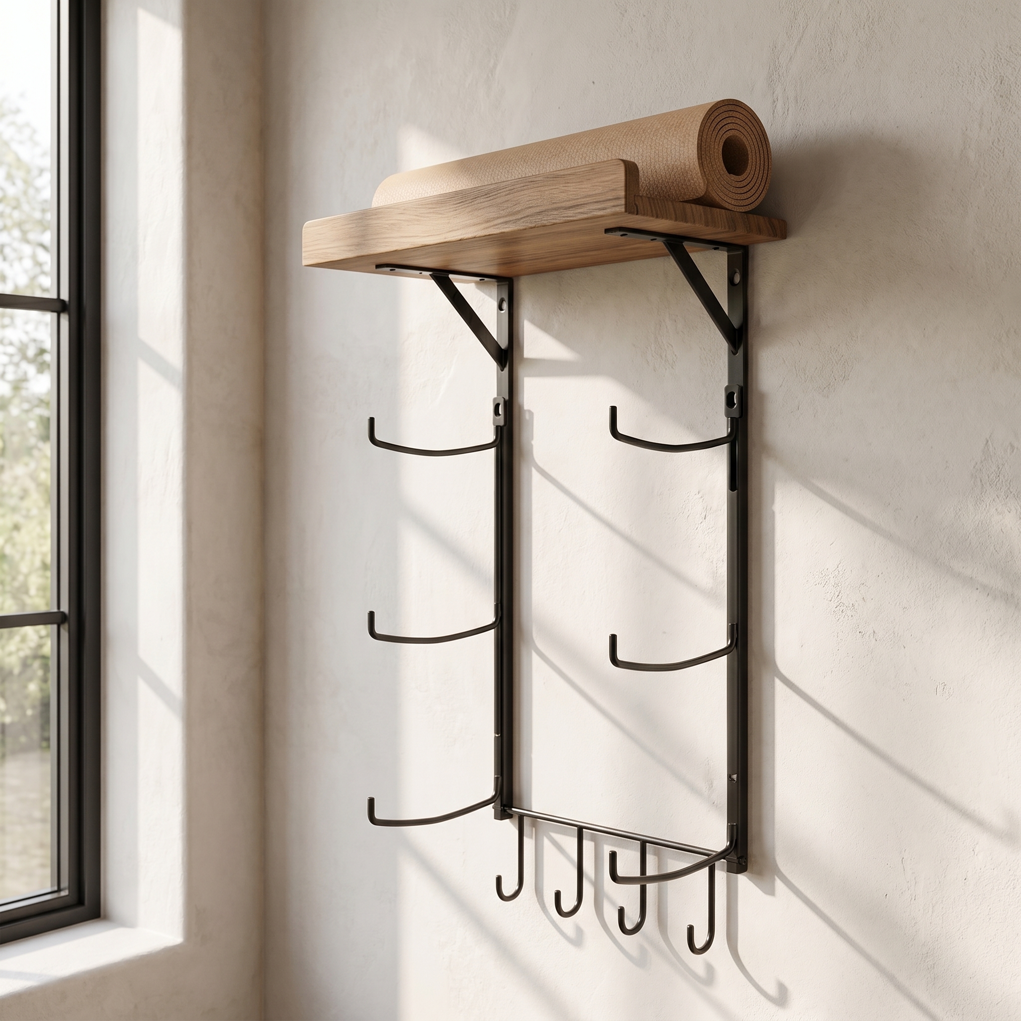Yoga Mat Wall Rack Metal Stora - Home Gym Yoga Mat Storage review and price