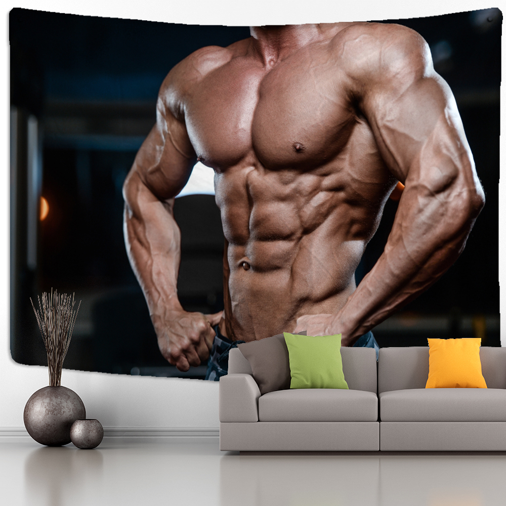 Fitness Muscle Man Tapestry Wa - Home Gym Room review and price